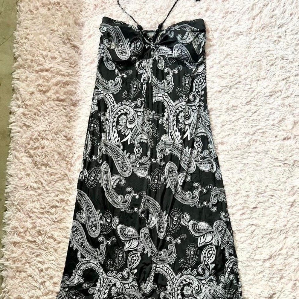 Bandanna Monochrome Festival Halter Dress Womens 1X Western‎ Cowgirl Rodeo Indie